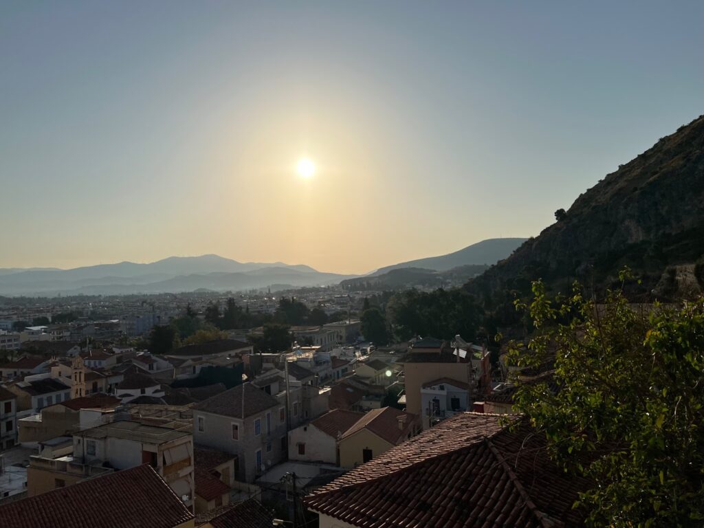 sunset in Nafplio