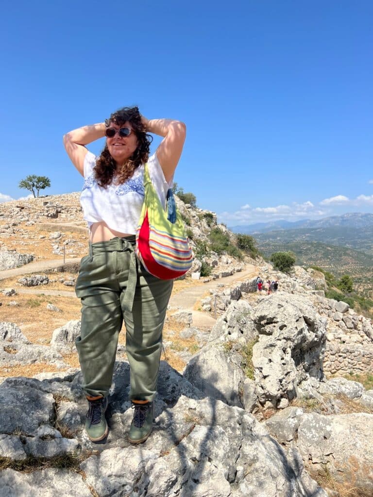 Walking to the top of the Archaeological site at Mycenae